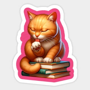 A Library Cat! Sticker